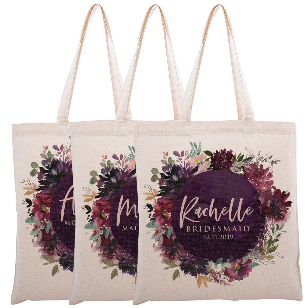 Personalized Tote Bag For Bridesmaids Wedding | Customized Bachelorette Party Bag | Baby Shower and Events Totes |Design #7