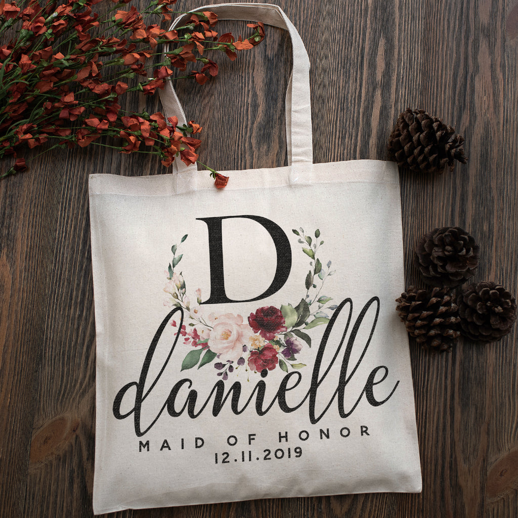 Personalized Tote Bag For Bridesmaids Wedding | Customized Bachelorette Party Bag | Baby Shower and Events Totes |Design #2