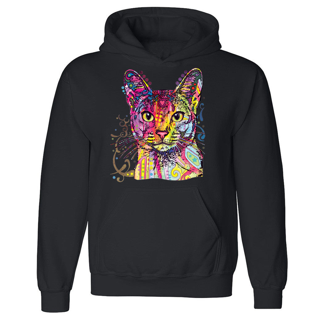 Zexpa Apparelâ„¢ Retro Cat Colored Unisex Hoodie Cool Cat Face Print  Hooded Sweatshirt