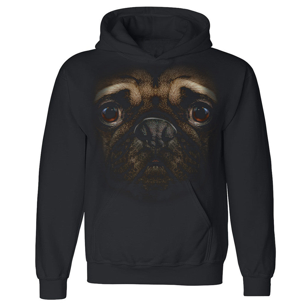 Zexpa Apparelâ„¢ Sad Pug Face Unisex Hoodie 3D look pug owner dog dad dog mom Hooded Sweatshirt