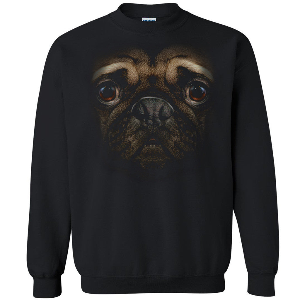 Sad Pug Face Unisex Crewneck 3D look pug owner dog dad dog mom Sweatshirt - Zexpa Apparel