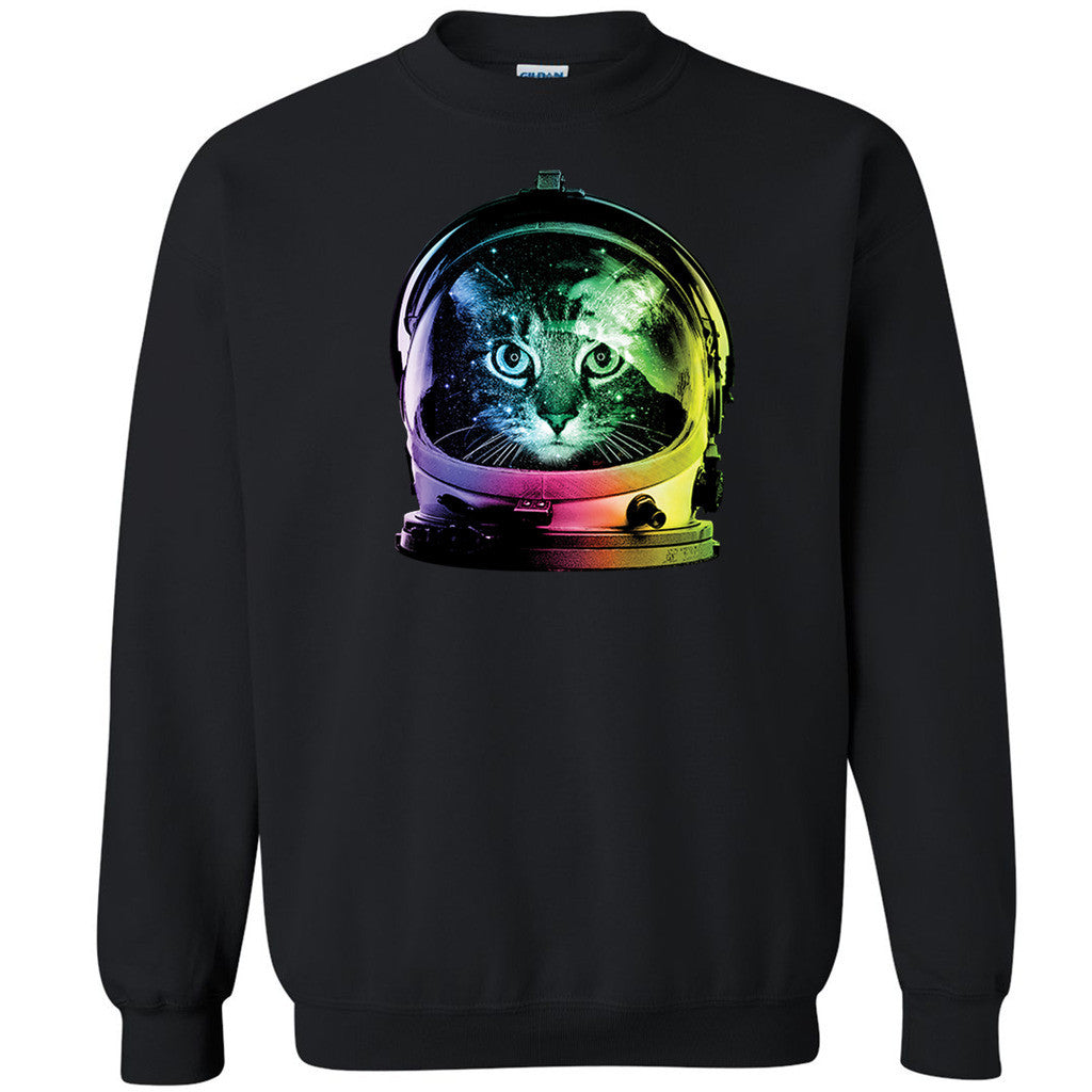 Astronaut Colored NASA Cat Unisex Crewneck Cool Cat Design Sweatshirt - Zexpa Apparel Halloween Christmas Shirts