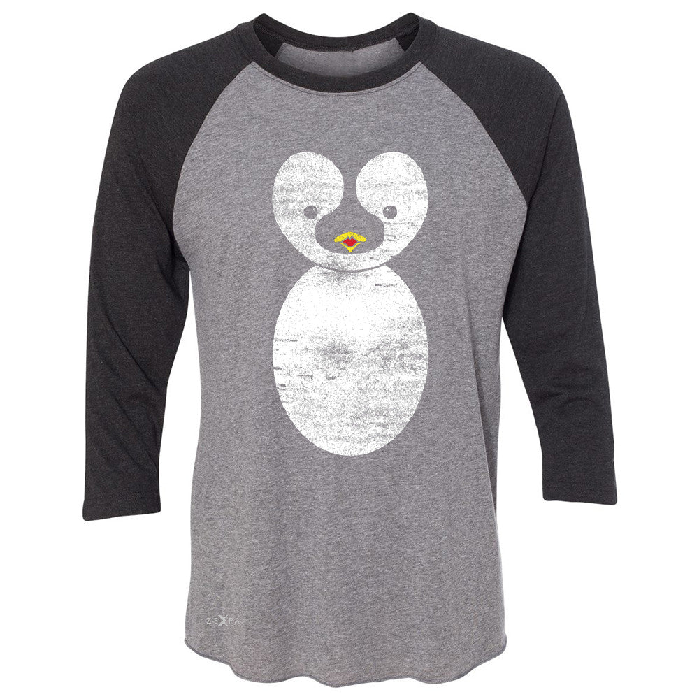 Cute Penguin  3/4 Sleevee Raglan Tee Graphic Cutest Animal Tee - Zexpa Apparel Halloween Christmas Shirts