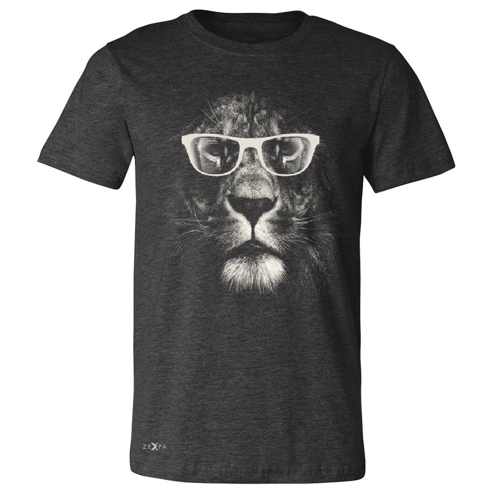 Lion With Glasses Men's T-shirt Graphic Cool Wild Animal Tee - Zexpa Apparel - 2