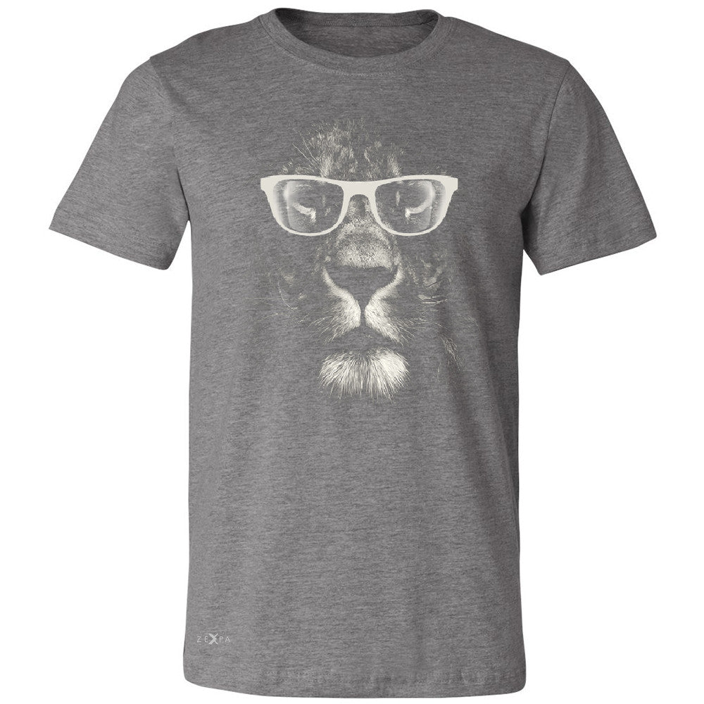 Lion With Glasses Men's T-shirt Graphic Cool Wild Animal Tee - Zexpa Apparel - 3