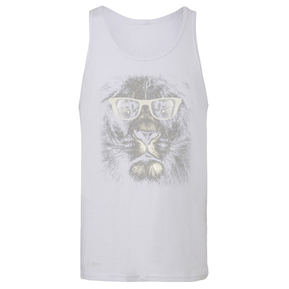 Lion With Glasses Men's Jersey Tank Graphic Cool Wild Animal Sleeveless - Zexpa Apparel - 6