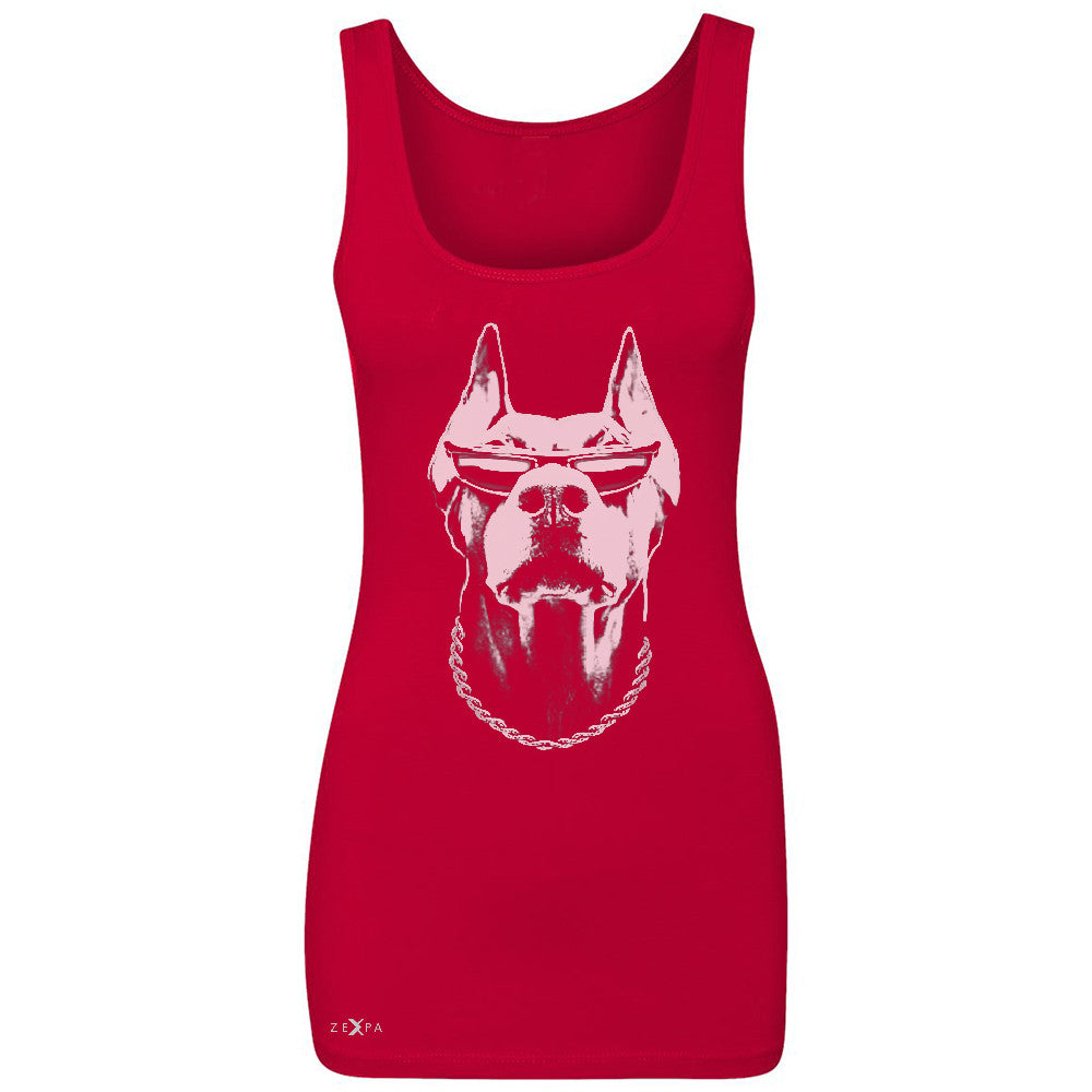 Cool Doberman with Sunglasses Women's Tank Top Graphic Cool Dog Sleeveless - Zexpa Apparel Halloween Christmas Shirts