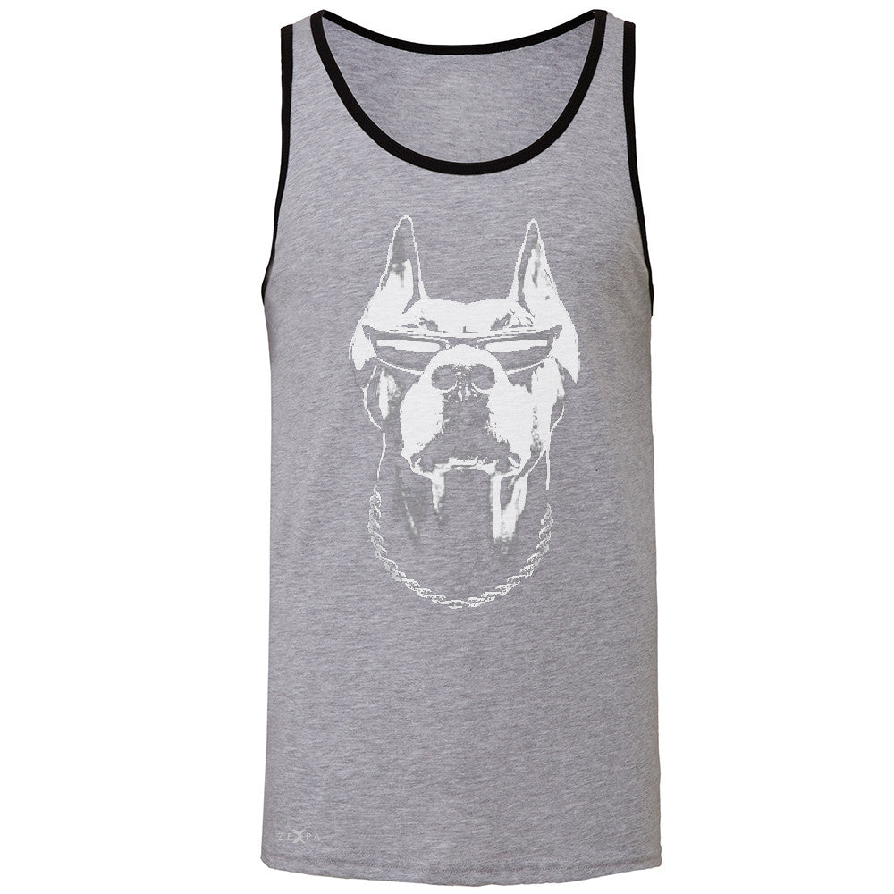 Cool Doberman with Sunglasses Men's Jersey Tank Graphic Cool Dog Sleeveless - Zexpa Apparel Halloween Christmas Shirts