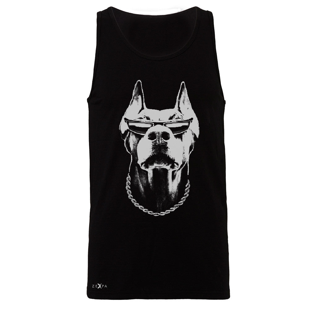 Cool Doberman with Sunglasses Men's Jersey Tank Graphic Cool Dog Sleeveless - Zexpa Apparel Halloween Christmas Shirts
