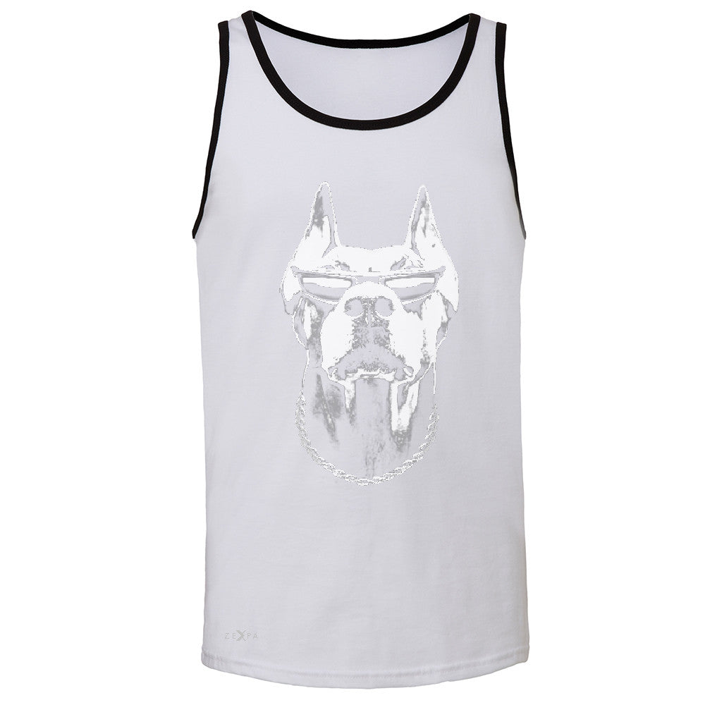 Cool Doberman with Sunglasses Men's Jersey Tank Graphic Cool Dog Sleeveless - Zexpa Apparel Halloween Christmas Shirts