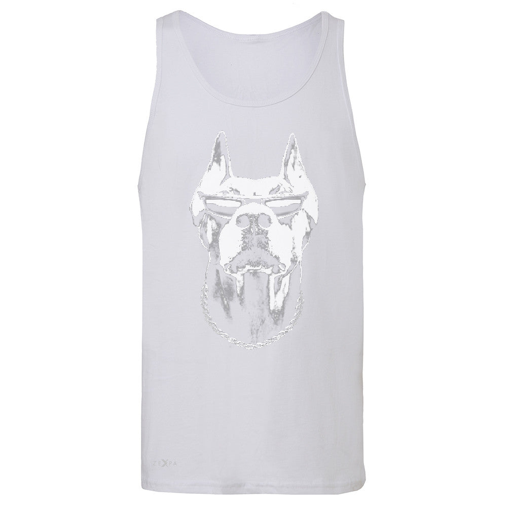 Cool Doberman with Sunglasses Men's Jersey Tank Graphic Cool Dog Sleeveless - Zexpa Apparel Halloween Christmas Shirts