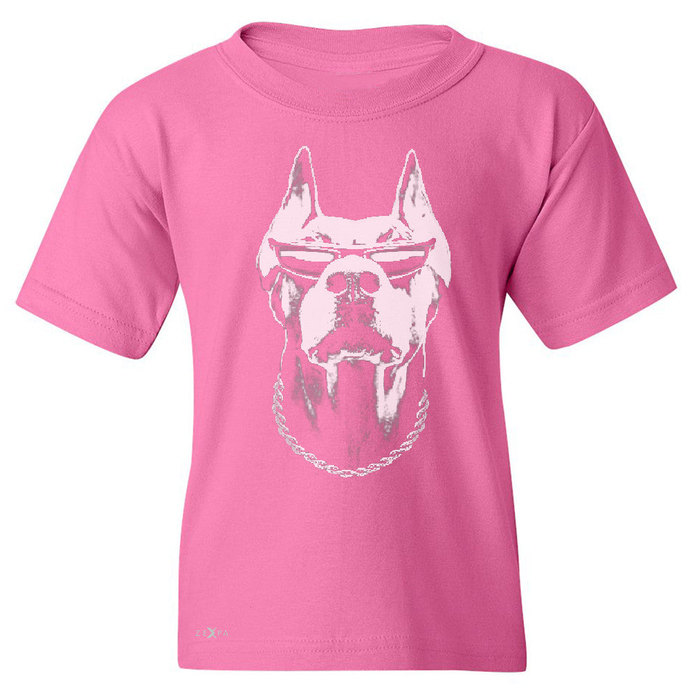 Cool Doberman with Sunglasses Youth T-shirt Graphic Cool Dog Tee - Zexpa Apparel Halloween Christmas Shirts