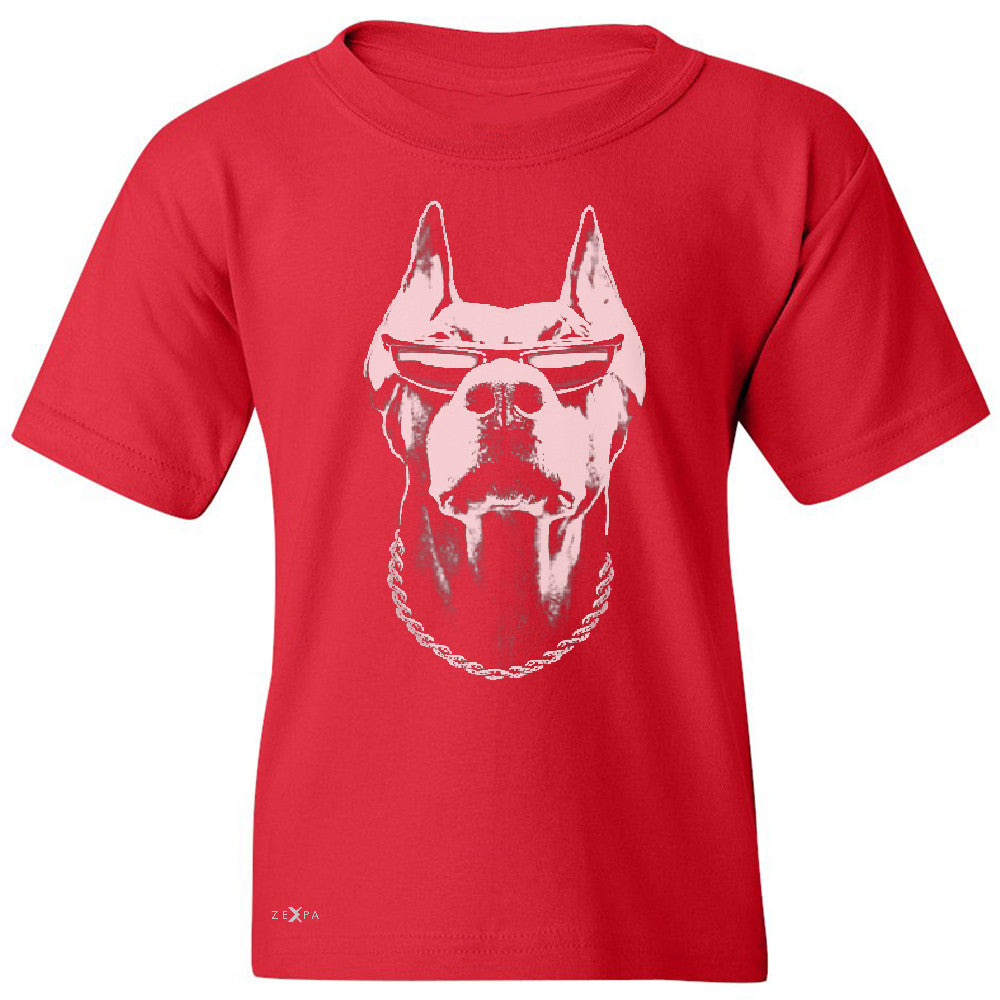 Cool Doberman with Sunglasses Youth T-shirt Graphic Cool Dog Tee - Zexpa Apparel Halloween Christmas Shirts