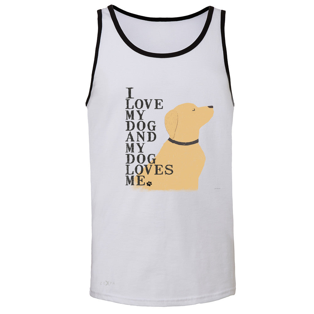 I Love My Dog And Dog Loves Me Men's Jersey Tank Graphic Cute Dog Sleeveless - Zexpa Apparel - 5