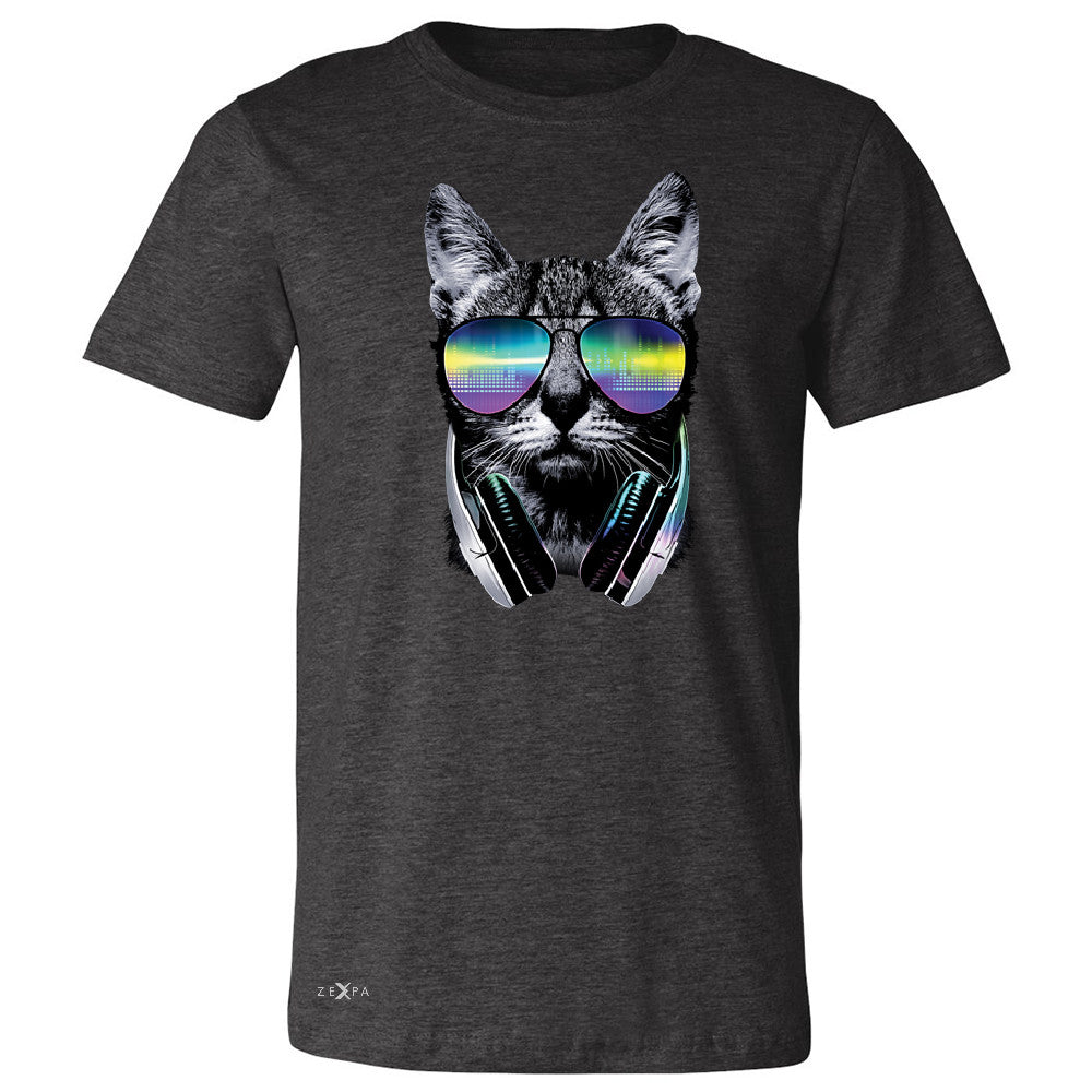 DJ Cat With Sun Glasses and Headphones Men's T-shirt Graphic Tee - Zexpa Apparel - 2