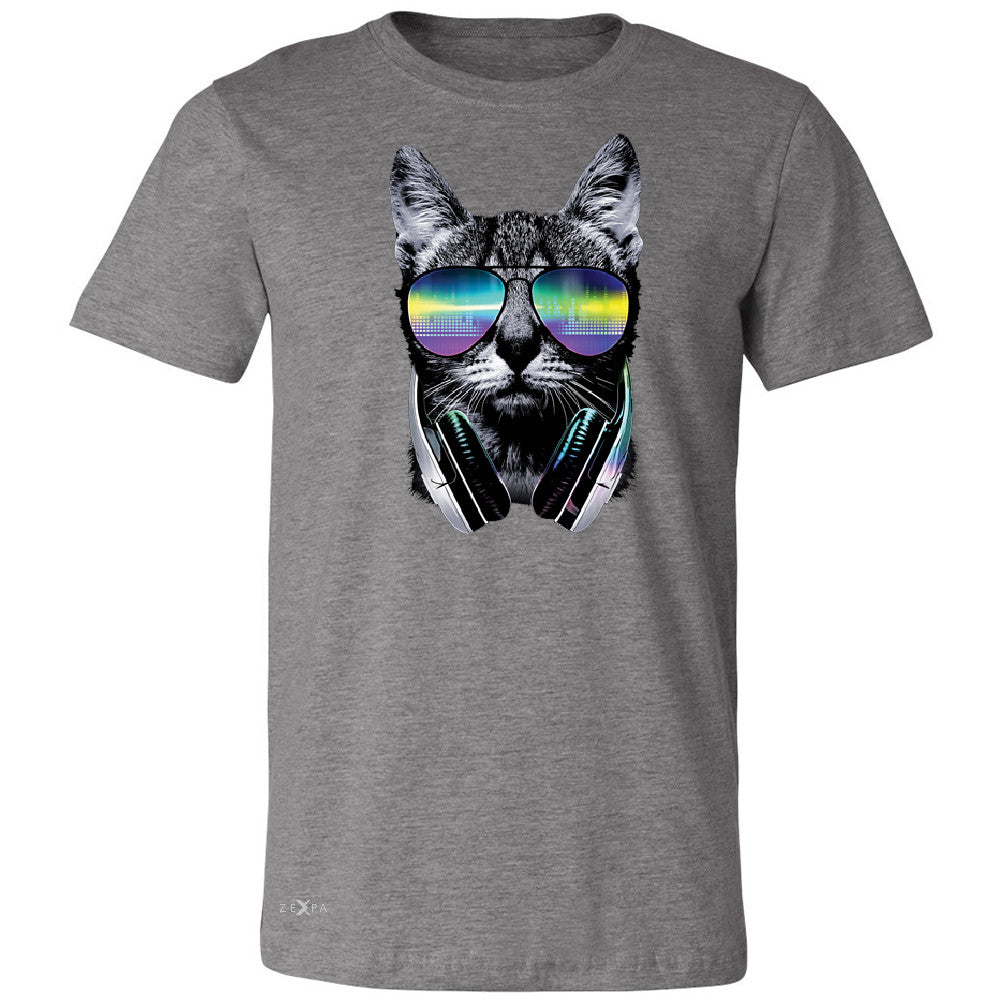 DJ Cat With Sun Glasses and Headphones Men's T-shirt Graphic Tee - Zexpa Apparel - 3