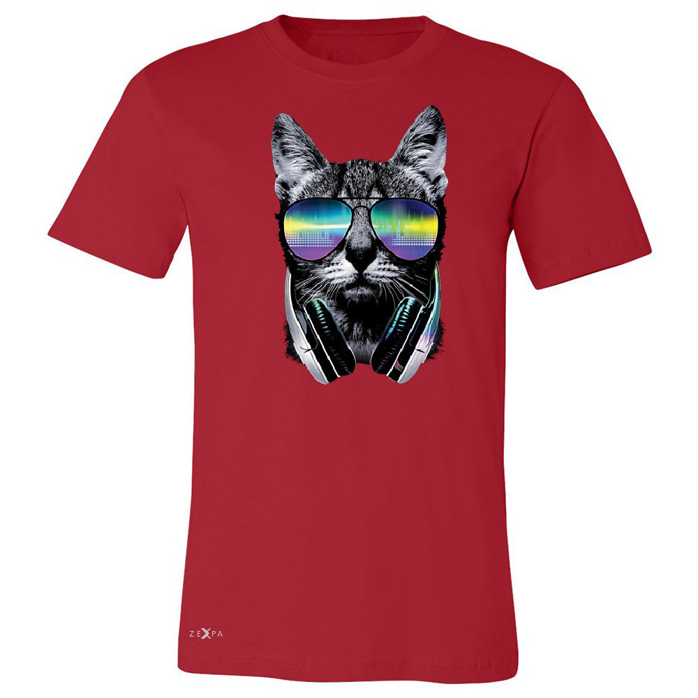 DJ Cat With Sun Glasses and Headphones Men's T-shirt Graphic Tee - Zexpa Apparel - 5