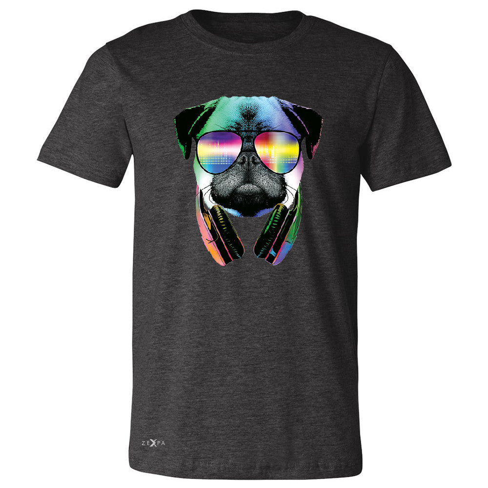 DJ Dog Pug Sun Glasses and Headphones Men's T-shirt Graphic Tee - Zexpa Apparel - 2
