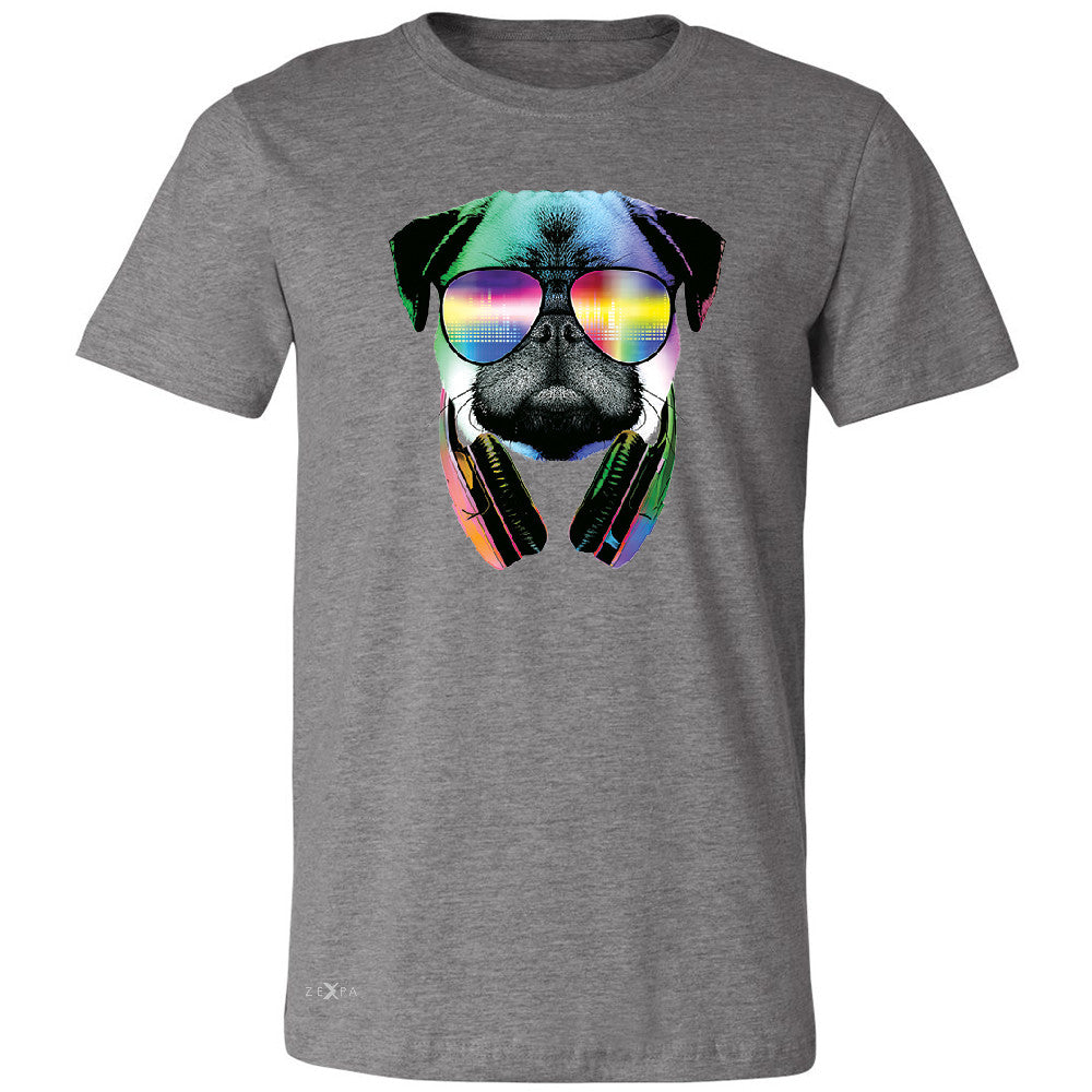 DJ Dog Pug Sun Glasses and Headphones Men's T-shirt Graphic Tee - Zexpa Apparel - 3