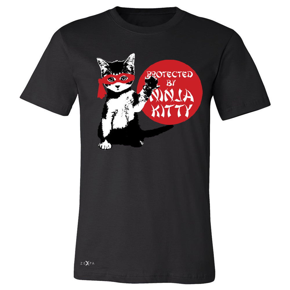 Protected By Ninja Kitty Graphic Men's T-shirt Animal Love Tee - Zexpa Apparel - 1