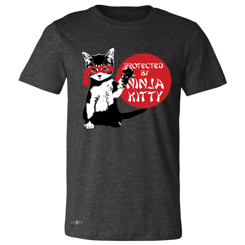 Protected By Ninja Kitty Graphic Men's T-shirt Animal Love Tee - Zexpa Apparel - 2