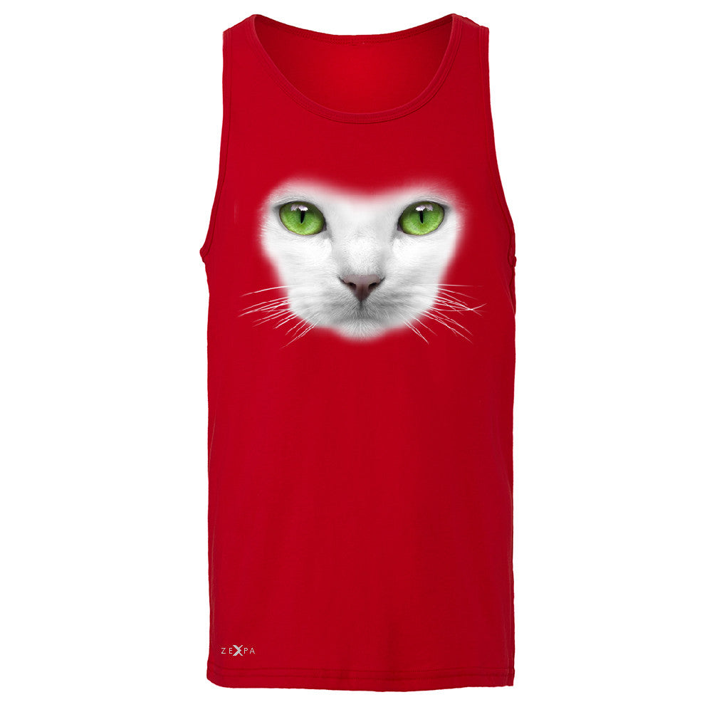 Elegant Cat with Green Eyes Men's Jersey Tank Beautiful Look Sleeveless - Zexpa Apparel - 4