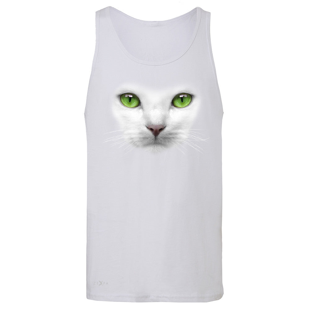 Elegant Cat with Green Eyes Men's Jersey Tank Beautiful Look Sleeveless - Zexpa Apparel - 6