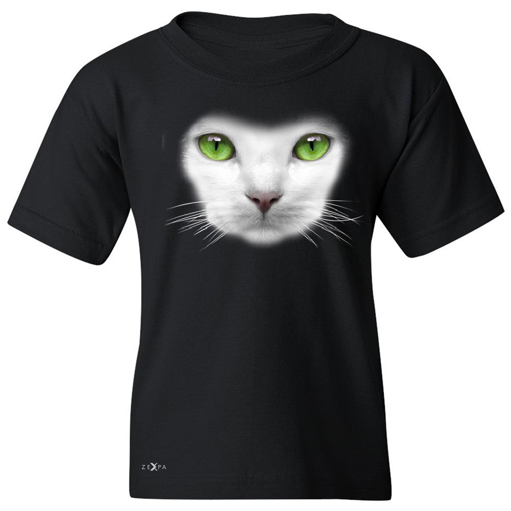 Elegant Cat with Green Eyes Youth T-shirt Beautiful Look Tee - Zexpa Apparel - 1