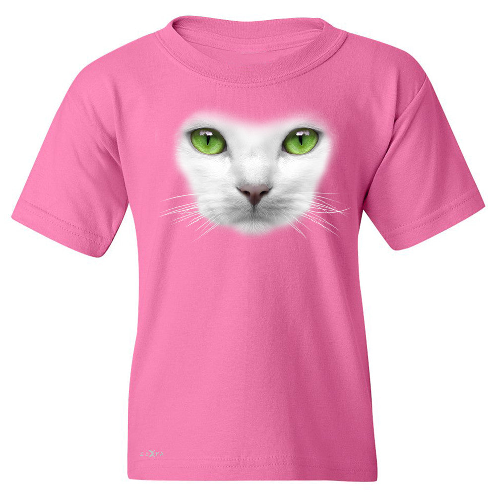 Elegant Cat with Green Eyes Youth T-shirt Beautiful Look Tee - Zexpa Apparel - 3
