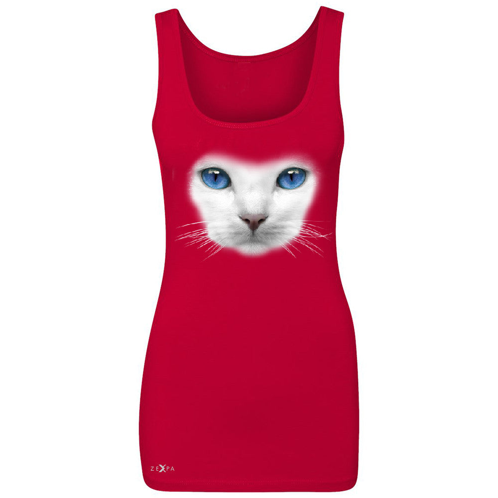 Elegant Cat with Blue Eyes Women's Tank Top Beautiful Look Sleeveless - Zexpa Apparel - 3