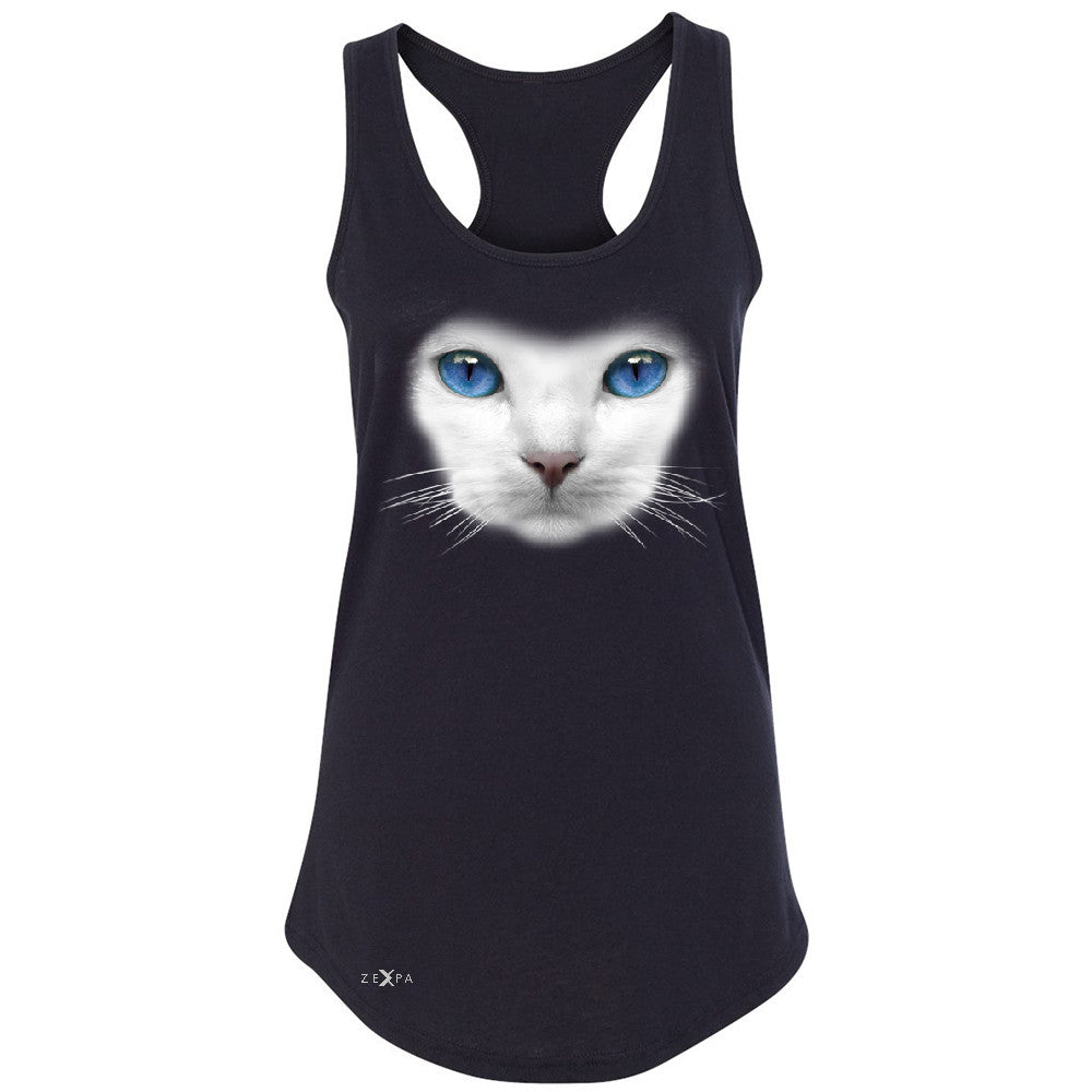 Elegant Cat with Blue Eyes Women's Racerback Beautiful Look Sleeveless - Zexpa Apparel - 1