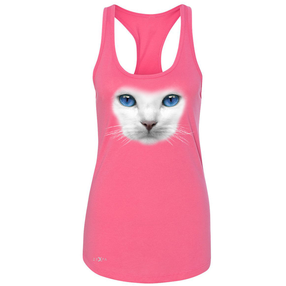 Elegant Cat with Blue Eyes Women's Racerback Beautiful Look Sleeveless - Zexpa Apparel - 2