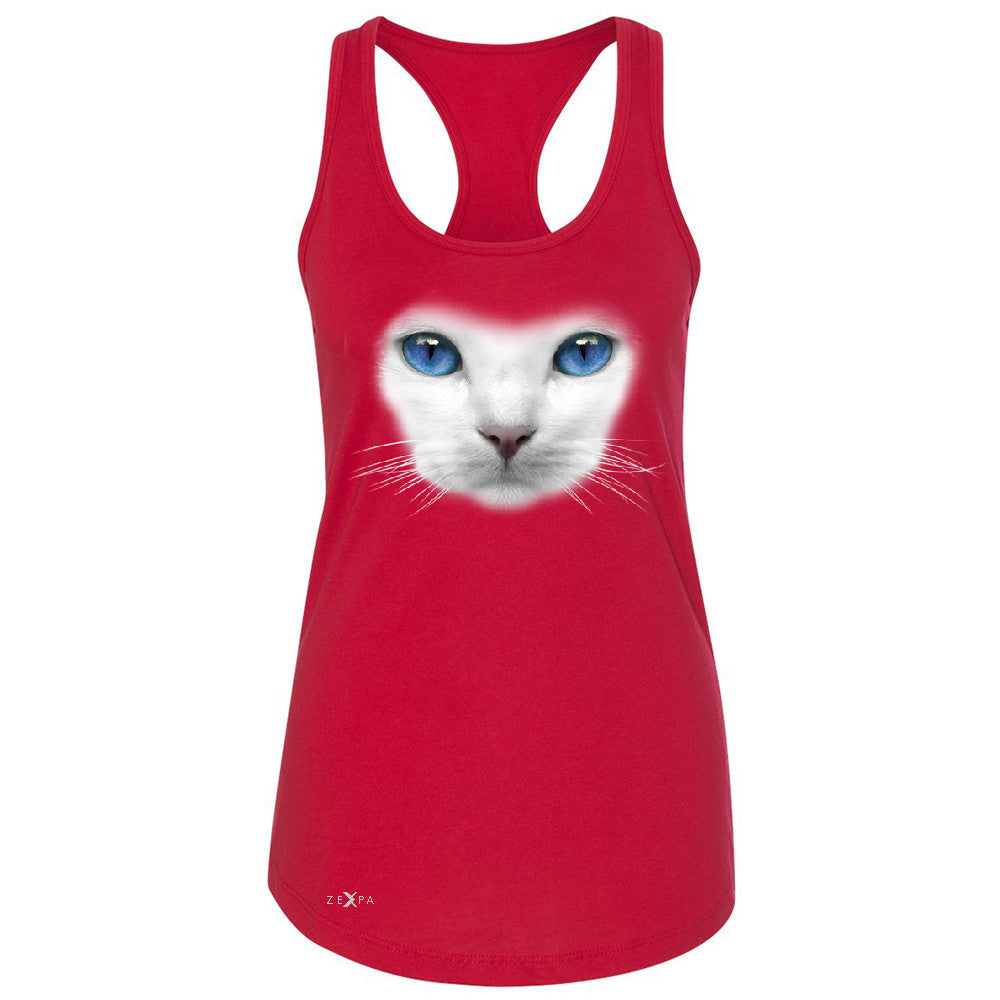 Elegant Cat with Blue Eyes Women's Racerback Beautiful Look Sleeveless - Zexpa Apparel - 3