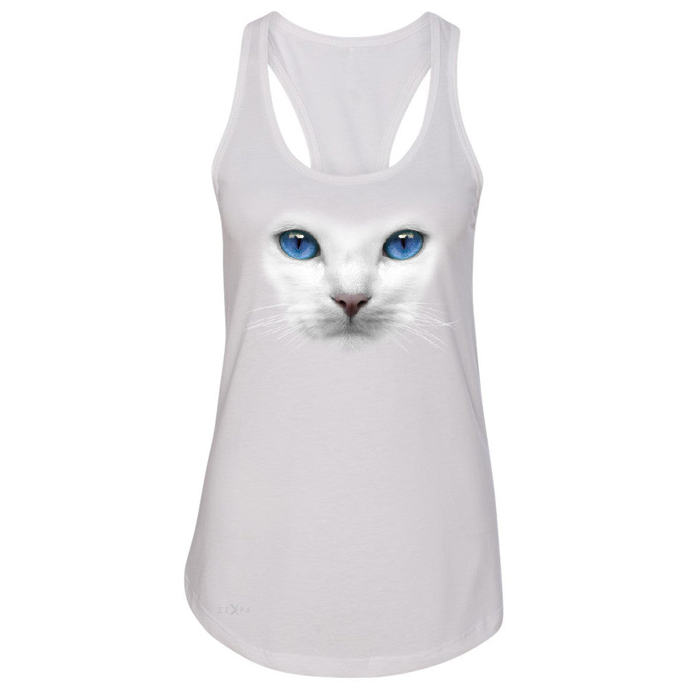 Elegant Cat with Blue Eyes Women's Racerback Beautiful Look Sleeveless - Zexpa Apparel - 4