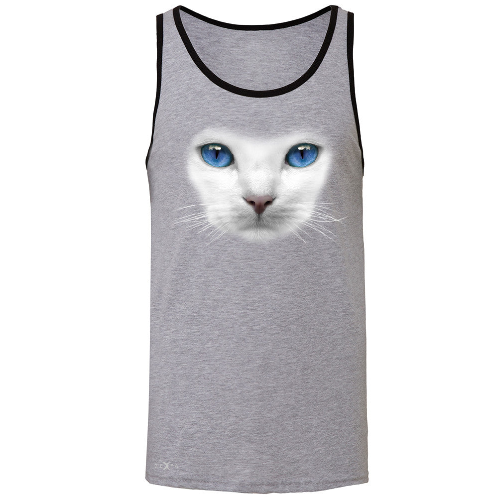 Elegant Cat with Blue Eyes Men's Jersey Tank Beautiful Look Sleeveless - Zexpa Apparel - 2