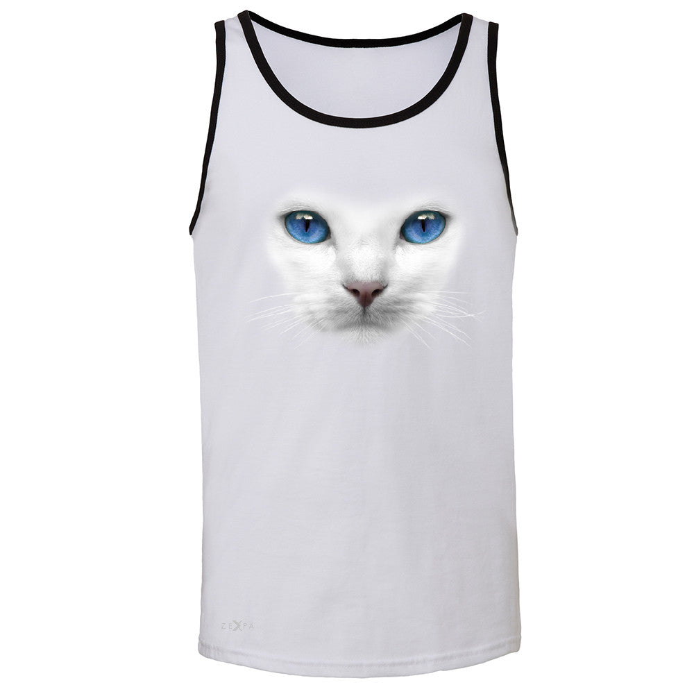 Elegant Cat with Blue Eyes Men's Jersey Tank Beautiful Look Sleeveless - Zexpa Apparel - 5