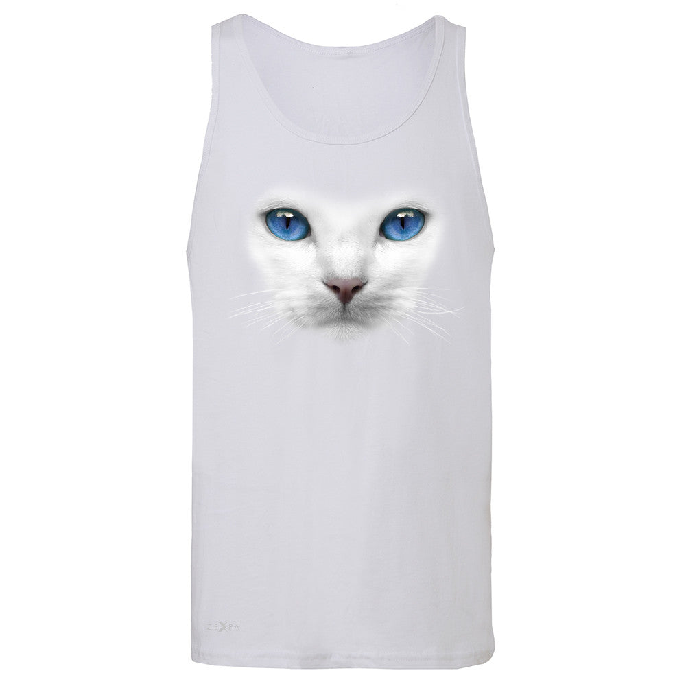 Elegant Cat with Blue Eyes Men's Jersey Tank Beautiful Look Sleeveless - Zexpa Apparel - 6