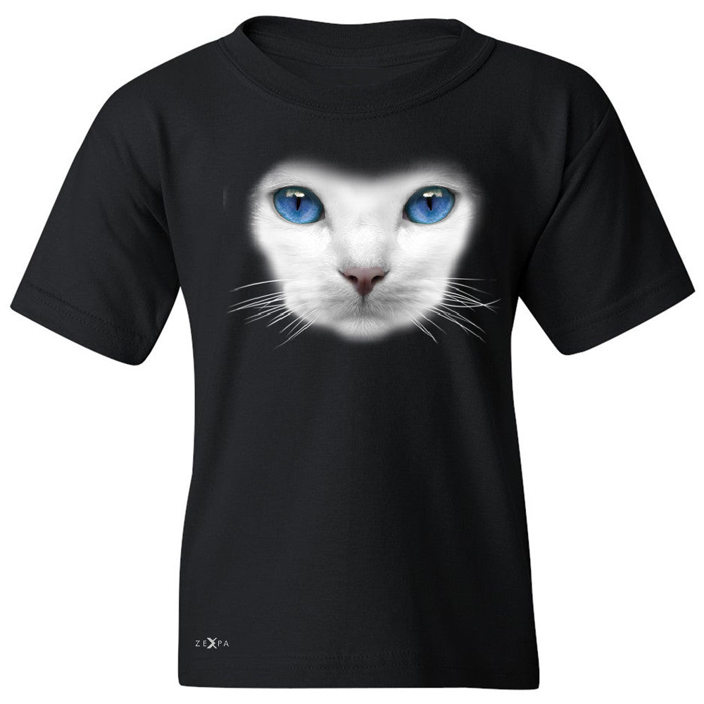 Elegant Cat with Blue Eyes Youth T-shirt Beautiful Look Tee - Zexpa Apparel - 1