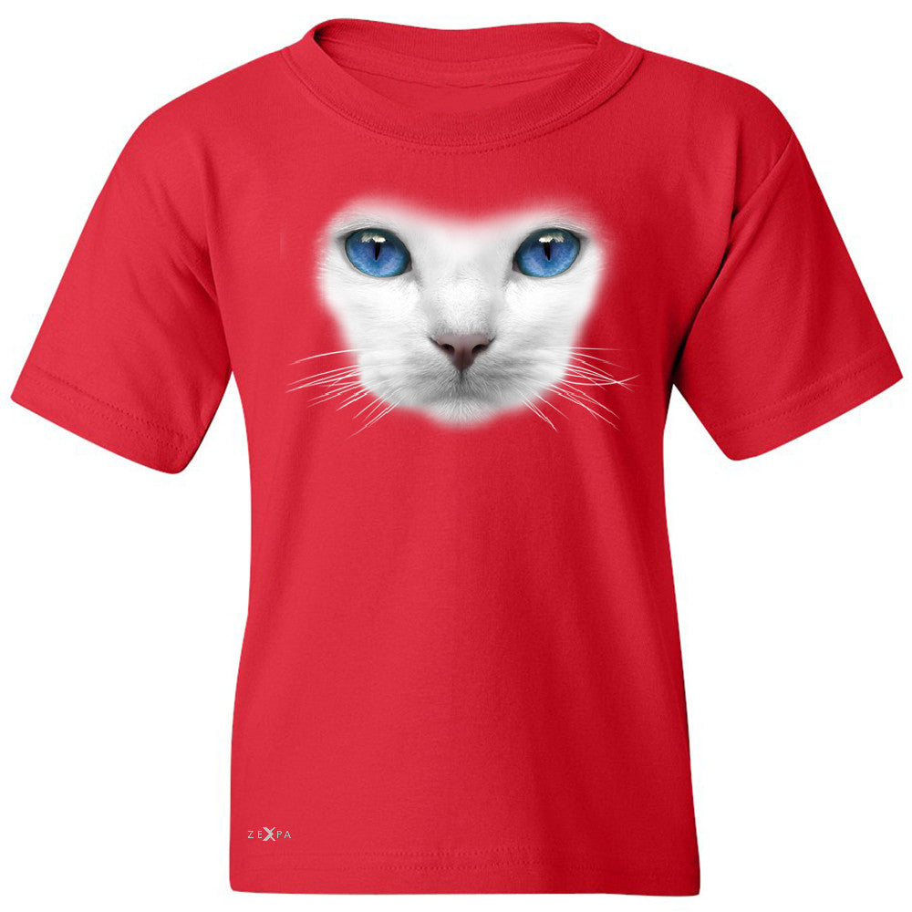 Elegant Cat with Blue Eyes Youth T-shirt Beautiful Look Tee - Zexpa Apparel - 4