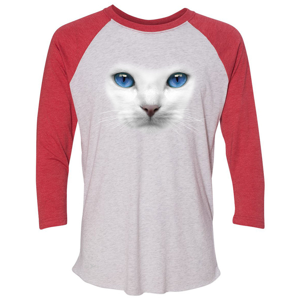 Elegant Cat with Blue Eyes 3/4 Sleevee Raglan Tee Beautiful Look Tee - Zexpa Apparel - 2