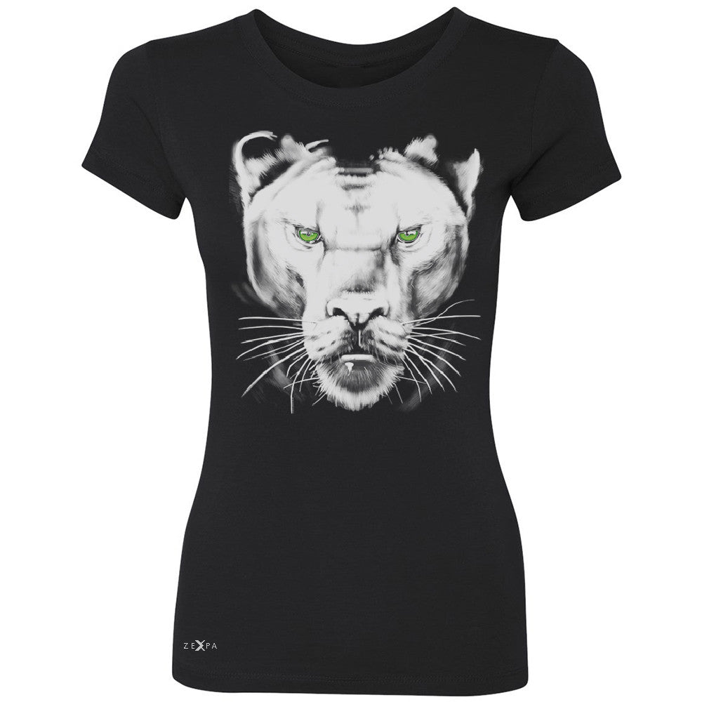 Majestic Panter with Green Eyes Women's T-shirt Wild Animal Tee - Zexpa Apparel - 1