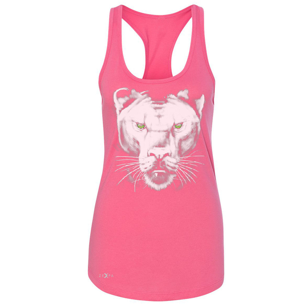 Majestic Panter with Green Eyes Women's Racerback Wild Animal Sleeveless - Zexpa Apparel - 2