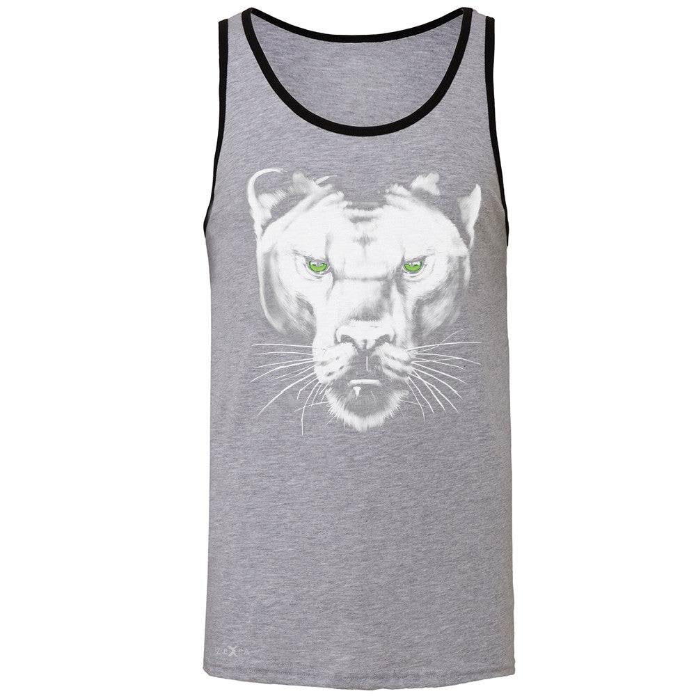 Majestic Panter with Green Eyes Men's Jersey Tank Wild Animal Sleeveless - Zexpa Apparel - 2