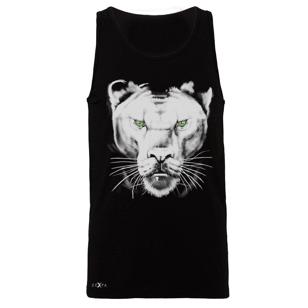 Majestic Panter with Green Eyes Men's Jersey Tank Wild Animal Sleeveless - Zexpa Apparel - 1
