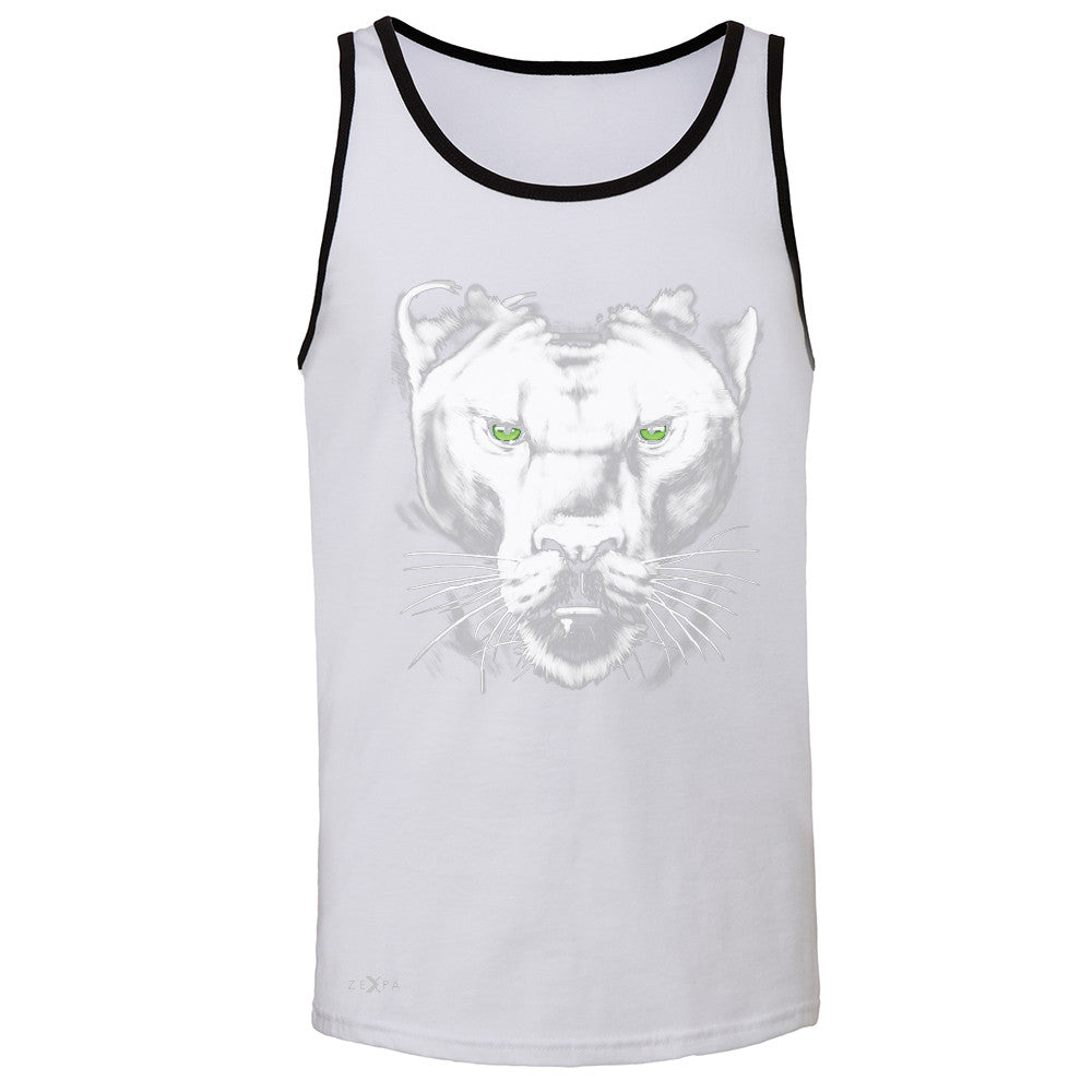 Majestic Panter with Green Eyes Men's Jersey Tank Wild Animal Sleeveless - Zexpa Apparel - 5