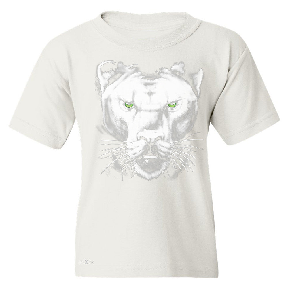 Majestic Panter with Green Eyes Youth T-shirt Wild Animal Tee - Zexpa Apparel - 5