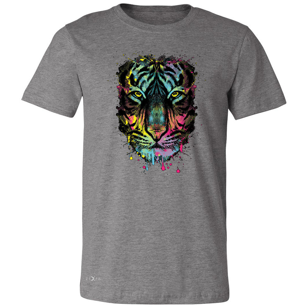 Zexpa Apparelâ„¢ Neon Dripping Tiger Face  Men's T-shirt Graphic Wild Animal Tee - Zexpa Apparel Halloween Christmas Shirts