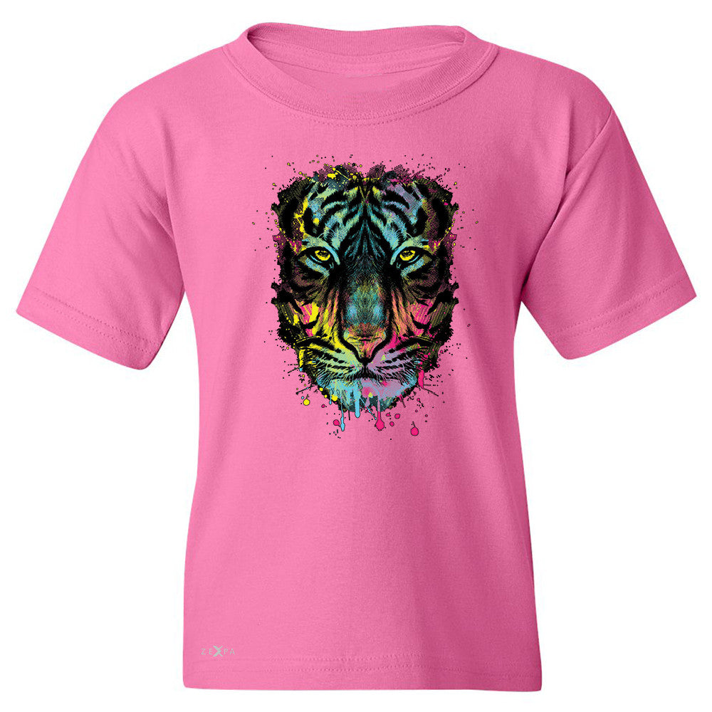 Zexpa Apparelâ„¢ Neon Dripping Tiger Face  Youth T-shirt Graphic Wild Animal Tee - Zexpa Apparel Halloween Christmas Shirts