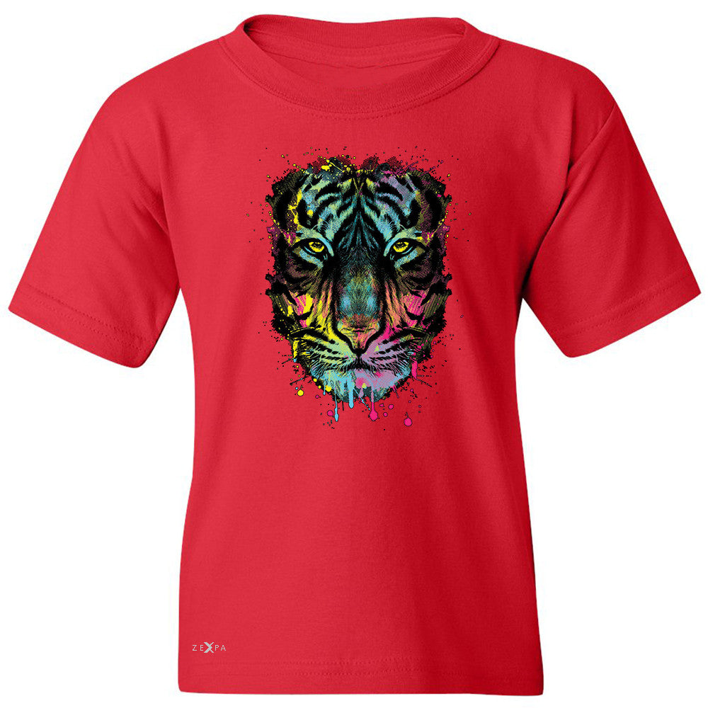 Zexpa Apparelâ„¢ Neon Dripping Tiger Face  Youth T-shirt Graphic Wild Animal Tee - Zexpa Apparel Halloween Christmas Shirts