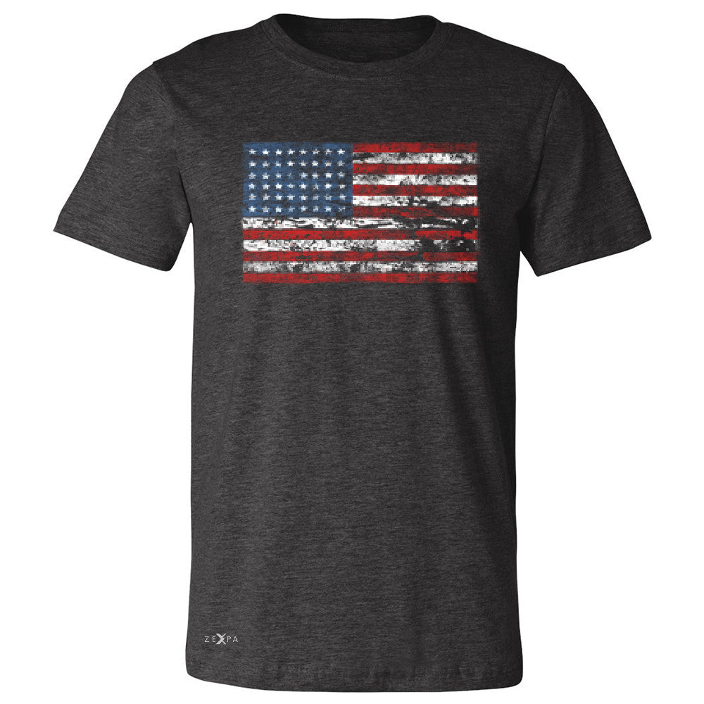 Distressed Atilt American Flag USAÂ  Men's T-shirt Patriotic Tee - Zexpa Apparel - 2